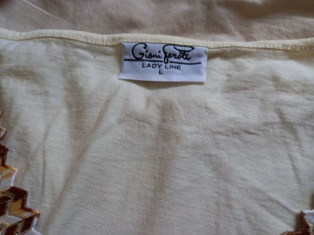 Chemise de nuit manches courtes jaune Giani Perroti taille L Vêtements