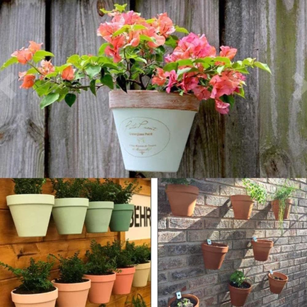 Support mural argent&eacute; pour pot de fleurs de 8,9 &agrave; 20,3 cm Jardin