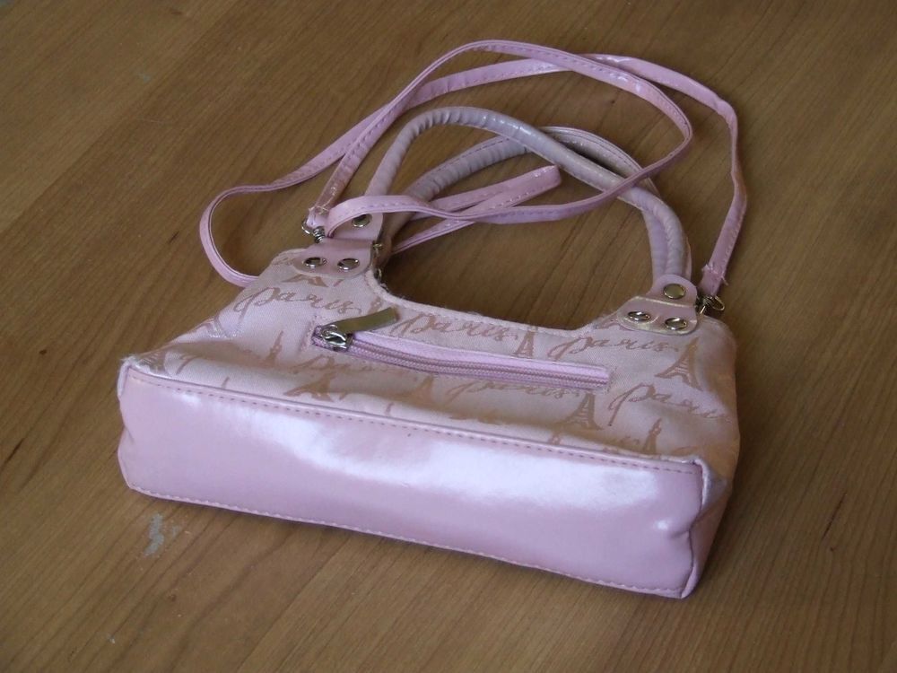 Petit sac &agrave; main bandouli&egrave;re, Rose, PARIS Maroquinerie