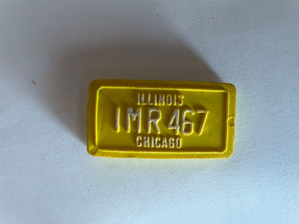 Gomma gomme eraser collection plaque Illinois jaune 