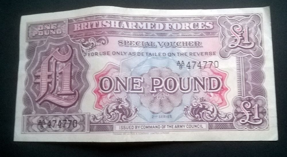 Billets de banque British Armed Forces 