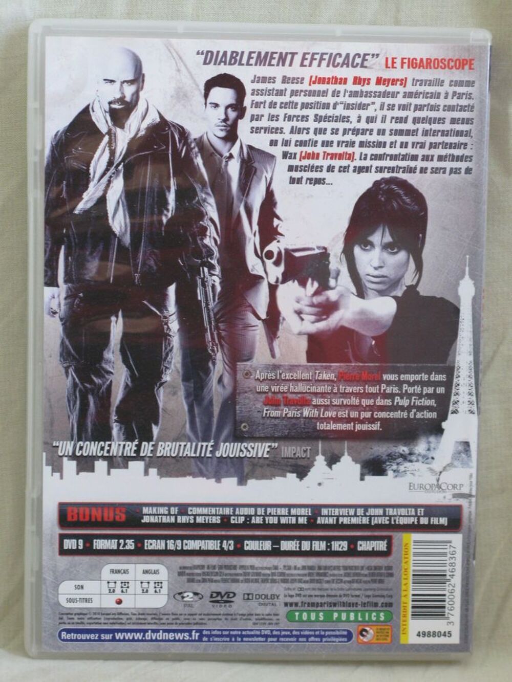 From Paris With Love DVD et blu-ray