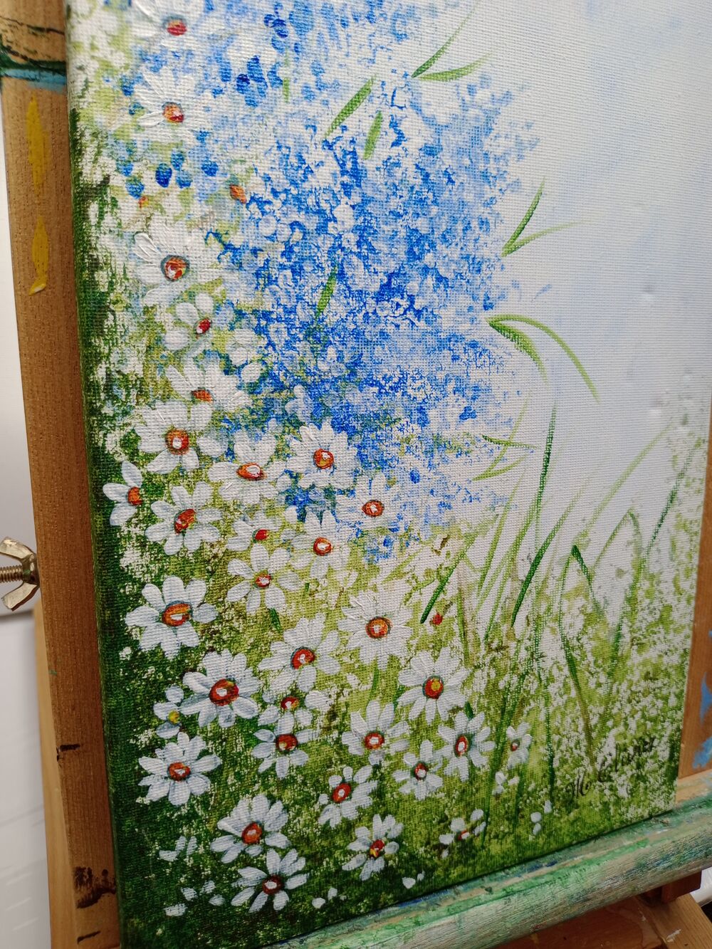 tableau fleuri - d&eacute;coration - peinture acrylique Décoration