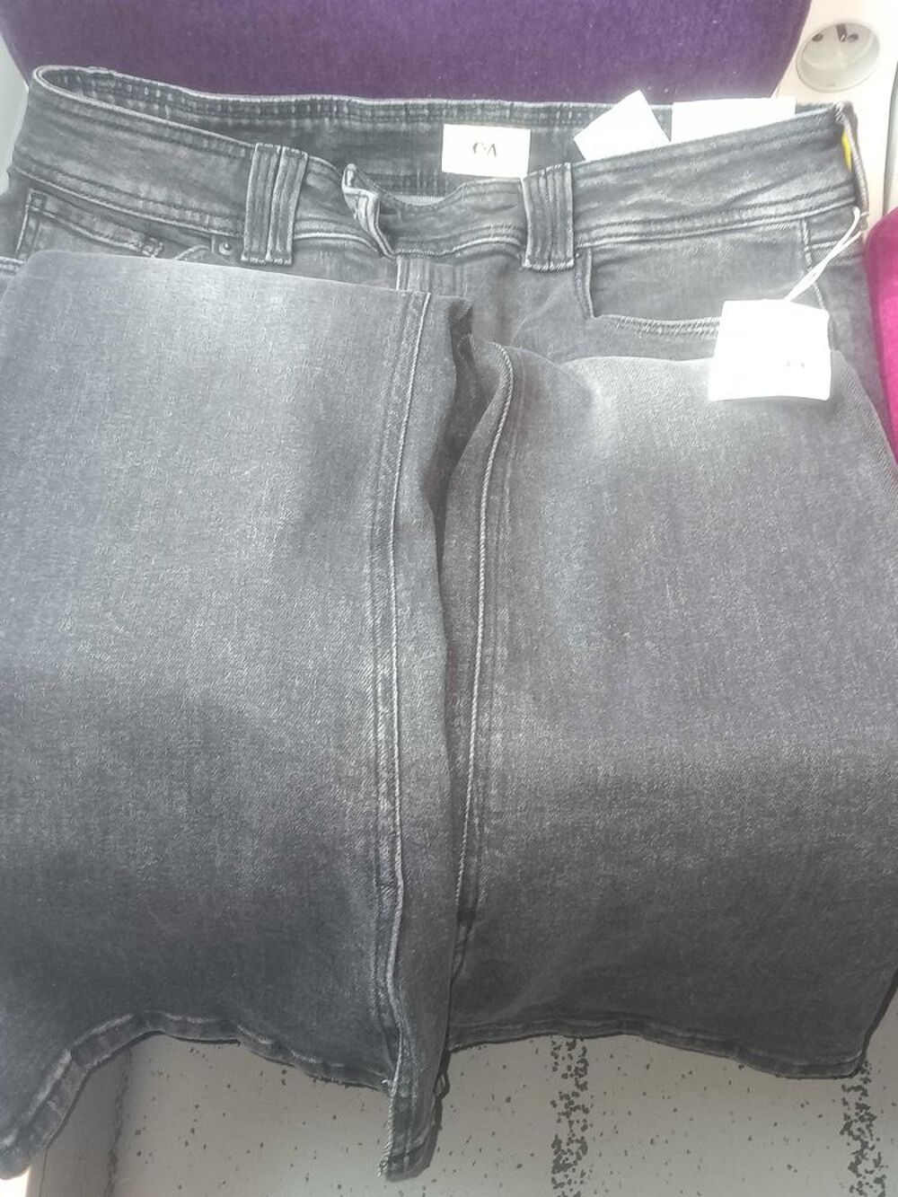 jeans gris femmes original Vêtements