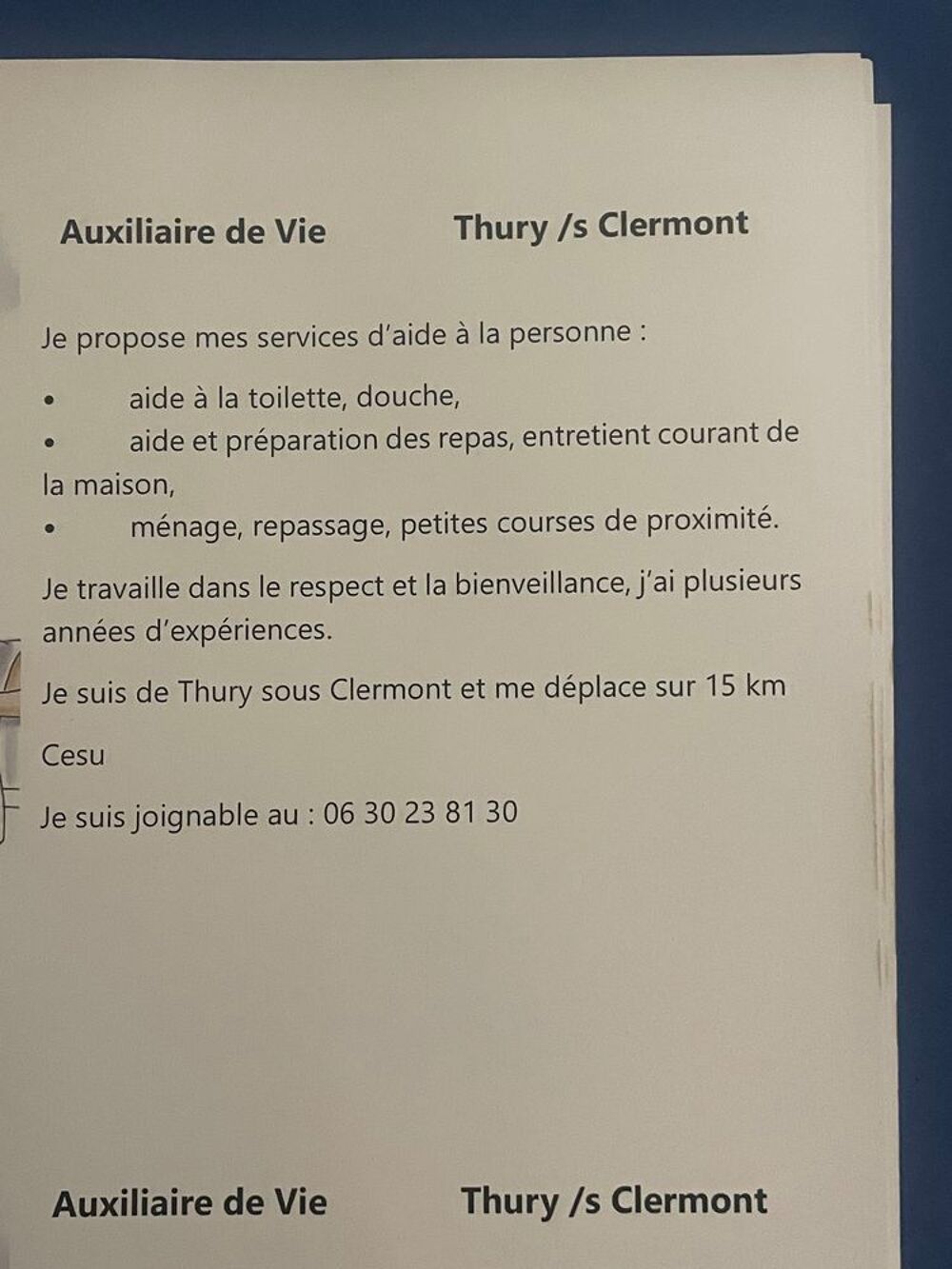   Auxiliaire de vie  