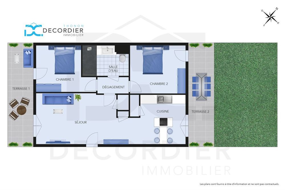 Vente Appartement BOULEVARD DE LA CORNICHE – T3 EN REZ-DE-JARDIN AVEC GARAGE Thonon les bains