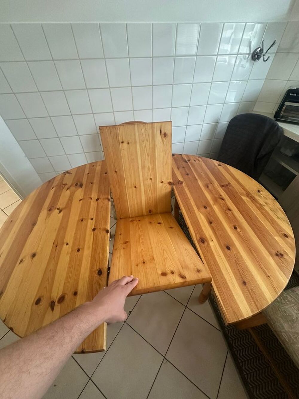 Table ronde extensible en bCanap&eacute; d'angle design cois massif Meubles