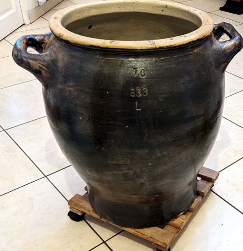 Ancien grand SALOIR en gr�s verniss� 60 Plaisir (78)