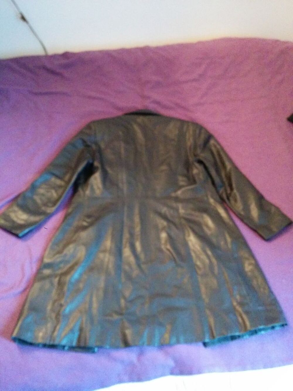 Veste en cuir longue Vêtements