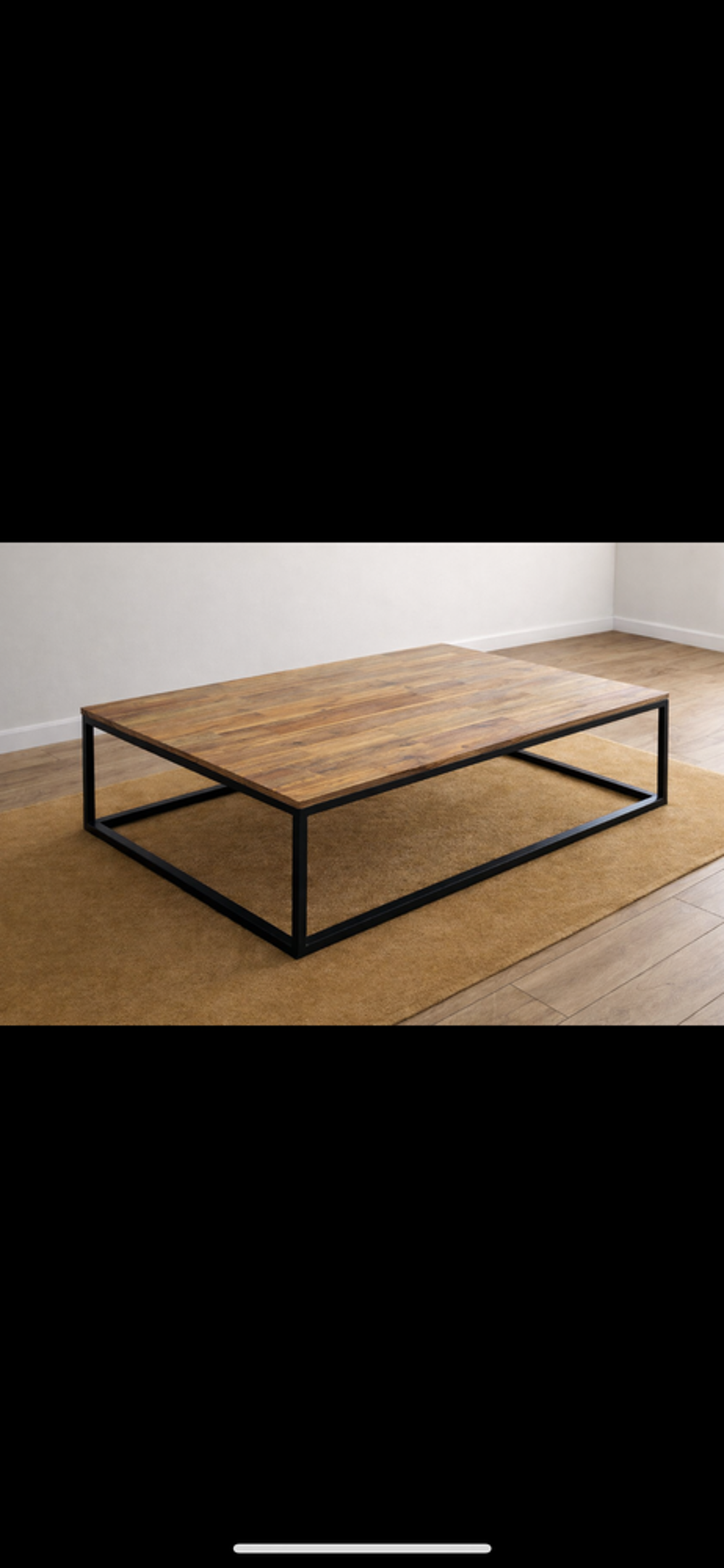 Grande Table basse en bois et acier Meubles