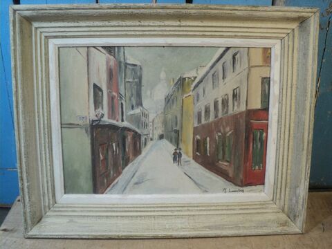 Ancien Tableau Paris Montmartre Sacré Coeur ca1960 90 Loches (37)
