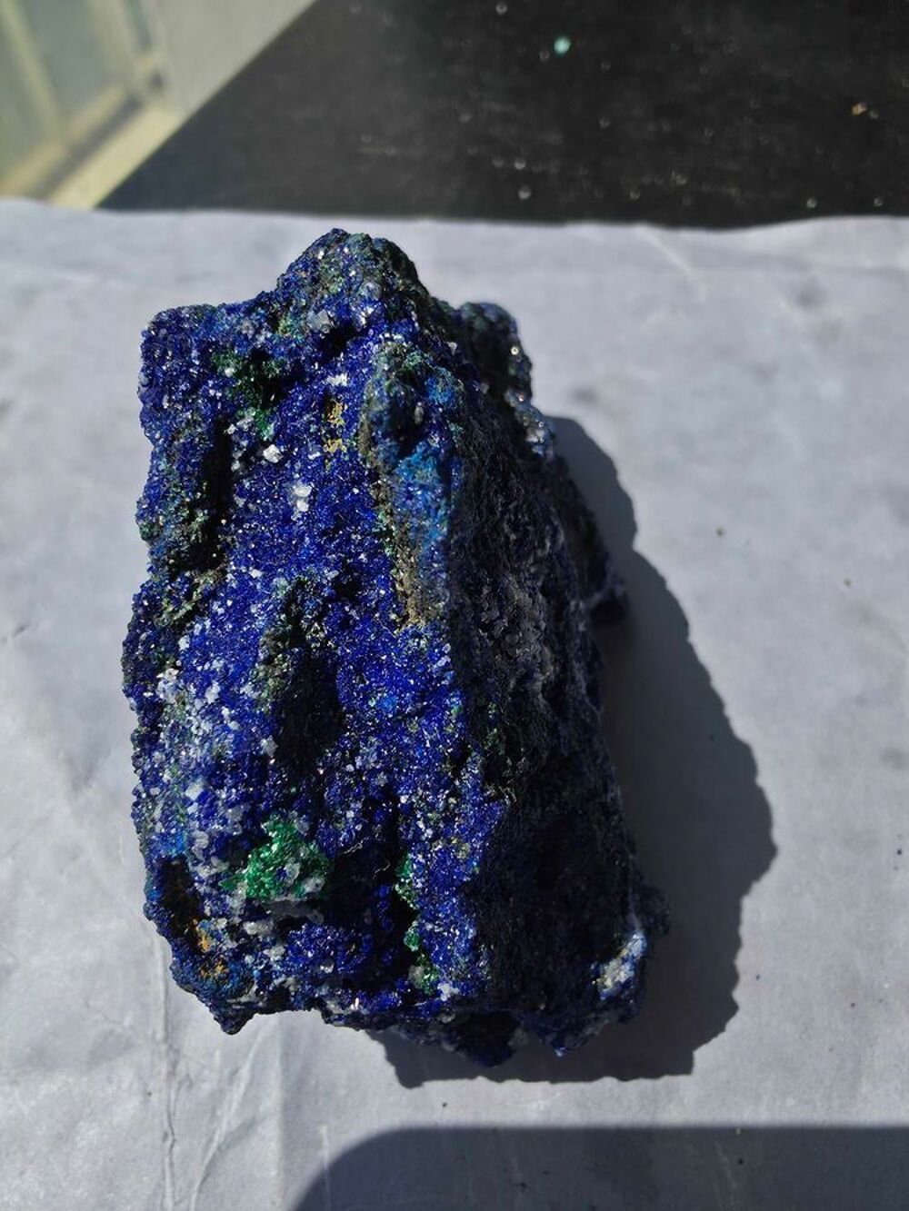 Azurite Bleu Intense, Malachite Fibreuse &amp; Quartz Brut Katanga RDC-131g 