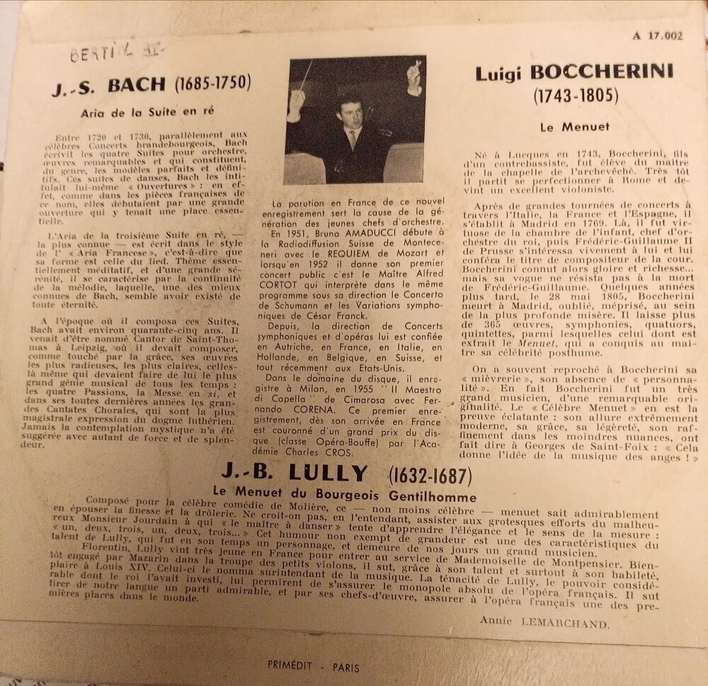 JEAN SEBASTIEN BACH / 3 X DISQUES VYNIL 45 TOURS/
CD et vinyles
