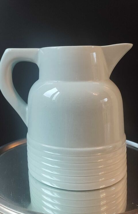 Pichet Art Déco Longwy, Vert Céladon Années 30-40 50 Clermont (60)