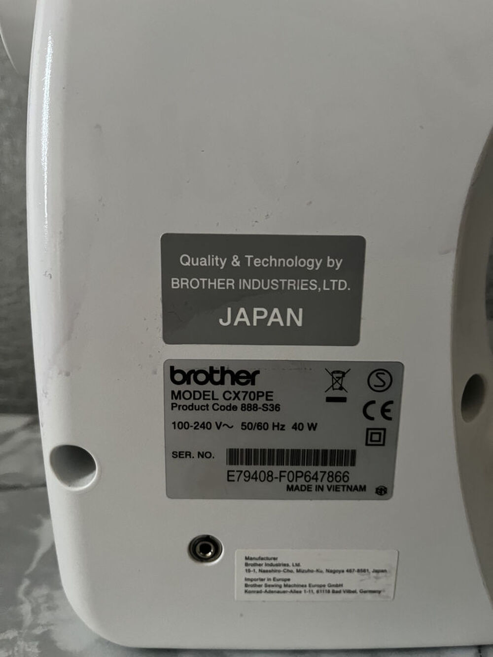 Machine a Coudre BROTHER CX70PE Electroménager