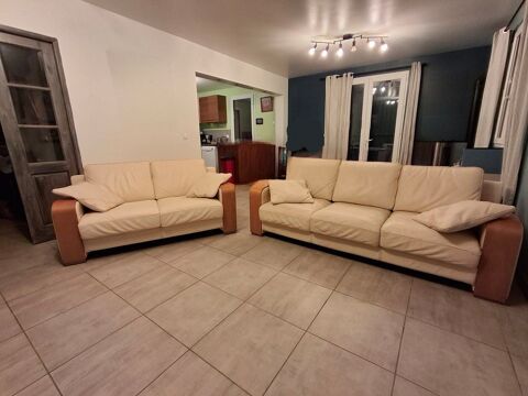 2 Canap�s Cuir 400 euros. 400 Jambville (78)