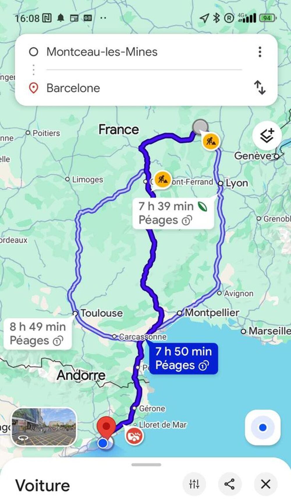   trajet France Espagne 