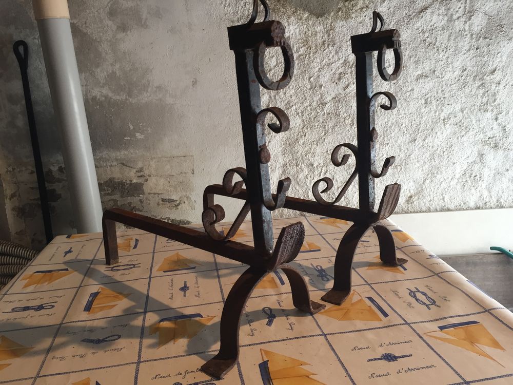Paire de chenets de chemin&eacute;e Décoration