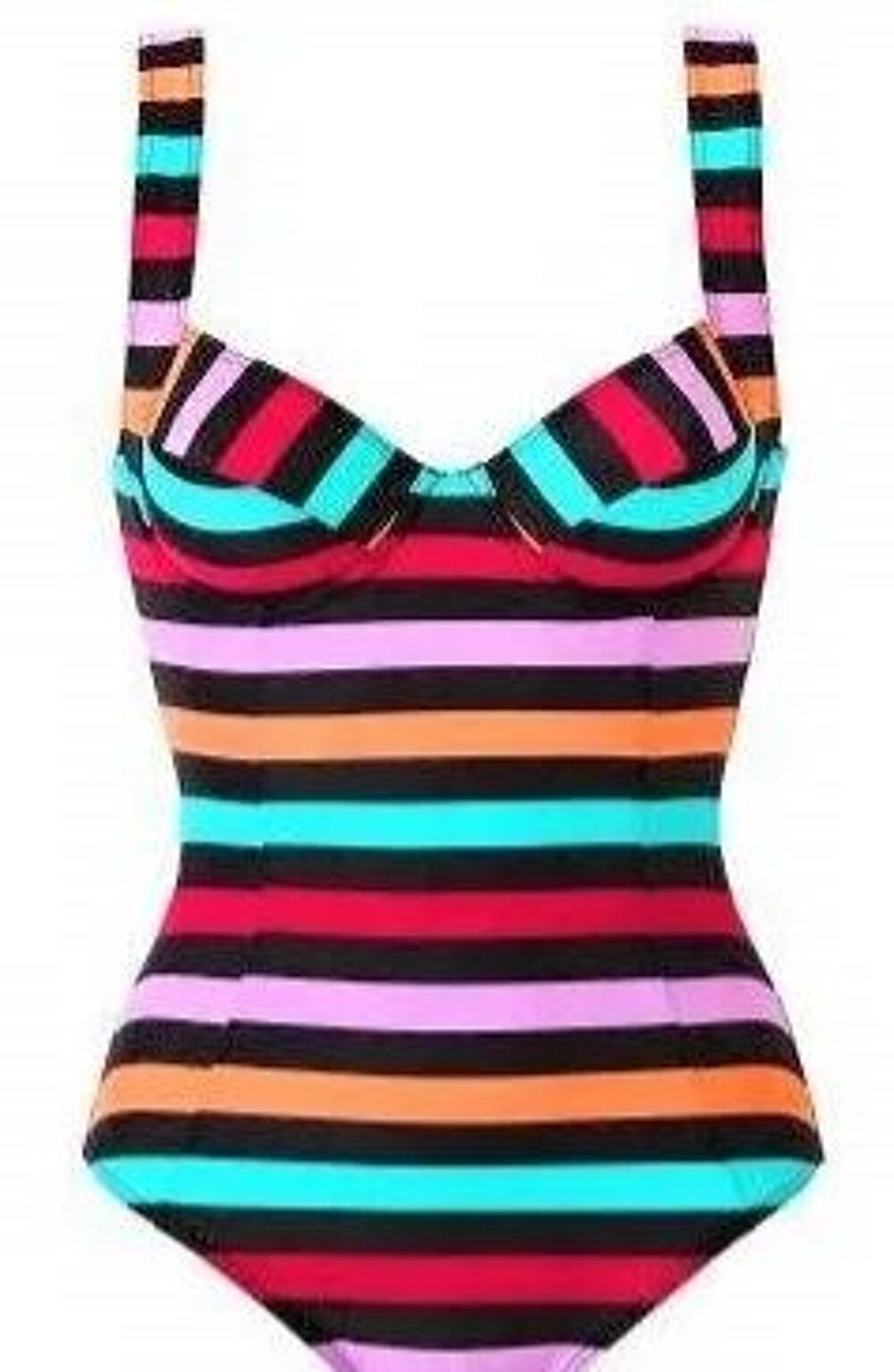 Maillot de bain noir multicolore gainant T 40 - neuf Vêtements