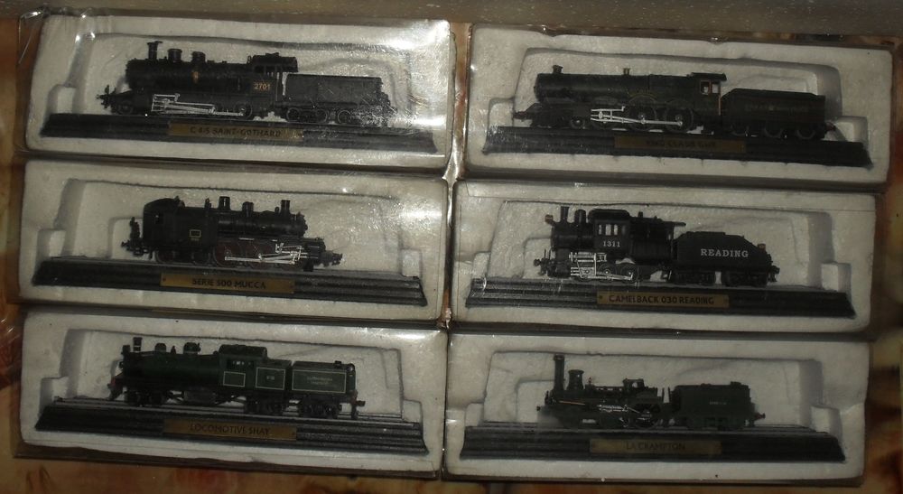 6 mod&egrave;le r&eacute;duits de locomotives &agrave; vapeur. 