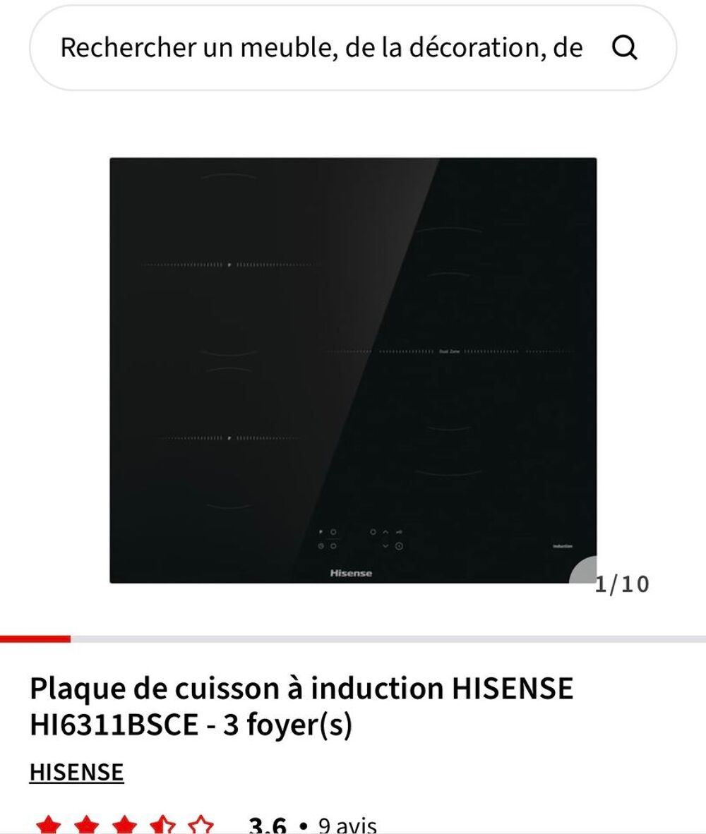 Plaque de cuisson &agrave; induction encastrable Electroménager
