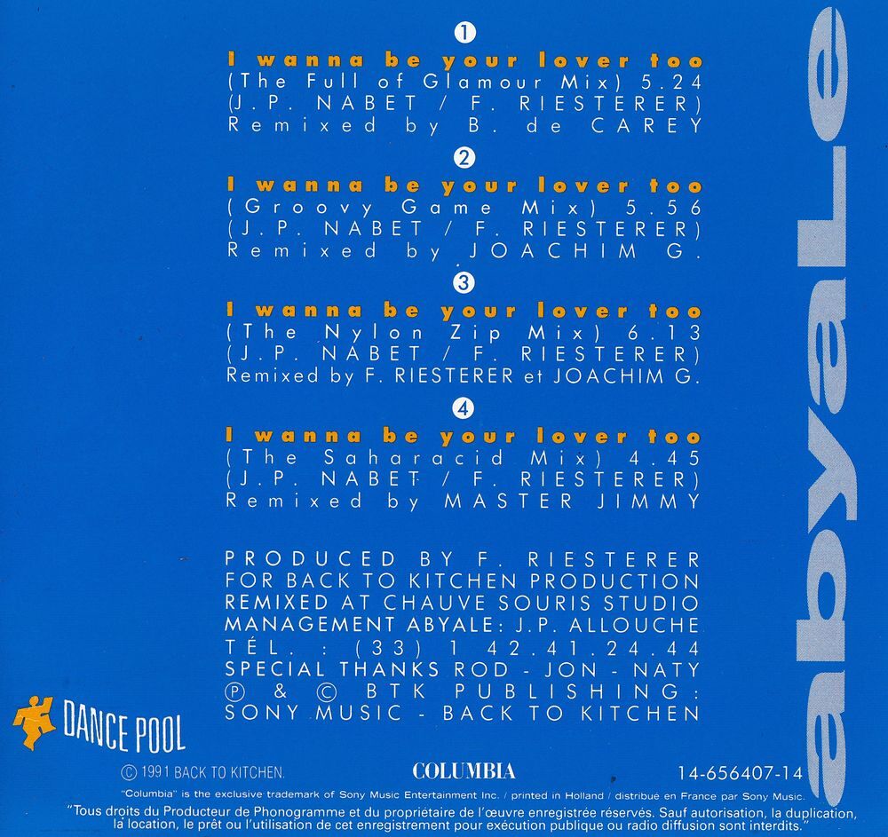 CD Abyale I Wanna Be Your Lover Too (I Wanna Be? Remixed) CD et vinyles