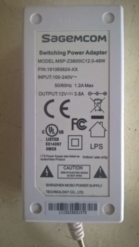 Chargeur original SAGEMCOM. 8 Flers-en-Escrebieux (59)