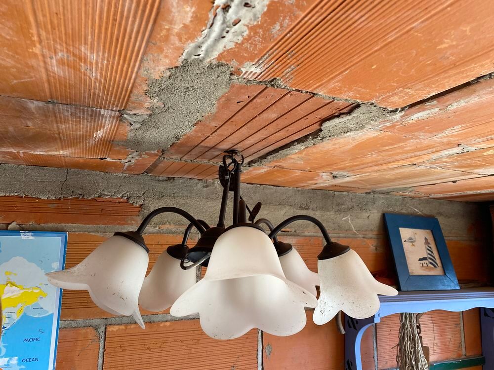 Lustre en m&eacute;tal 5 branches vintage Décoration
