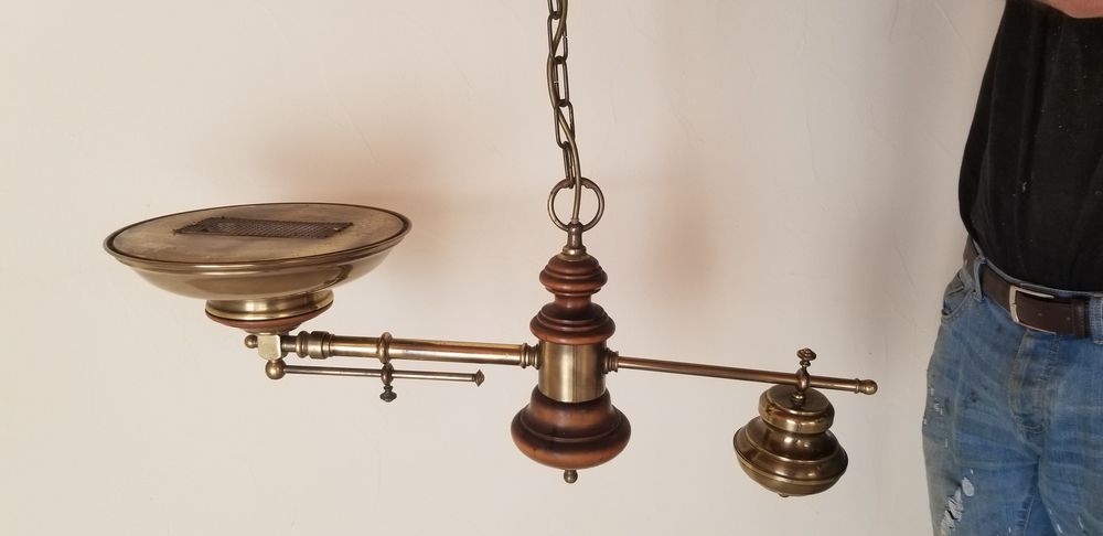 lustre bois et laiton Décoration