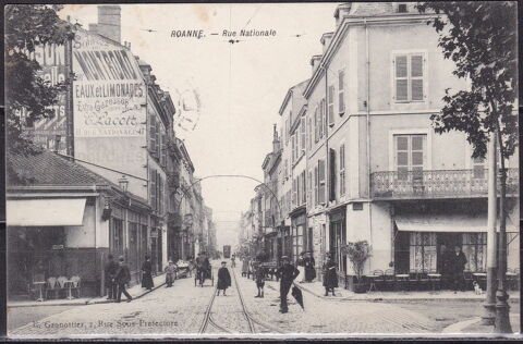 Timbres-CPA-carte postale- Roanne (69) - Rue Nationale1908 7 Lyon 5 (69)