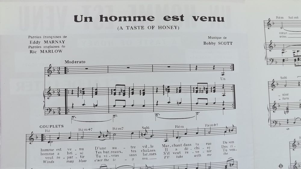 Partition bilingue A taste of honey 