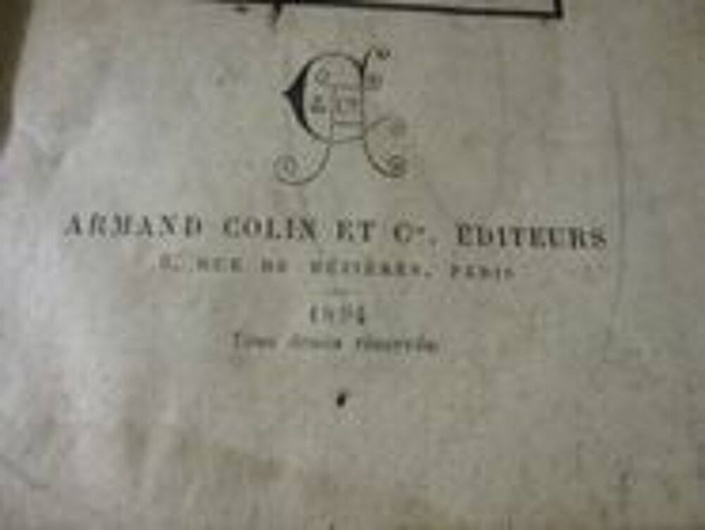 La premi&egrave;re ann&eacute;e d anglais 1894 