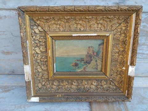 PAUL ENGEL Tableau Côte Rocheuse Pegli Italie XIXème 250 Loches (37)