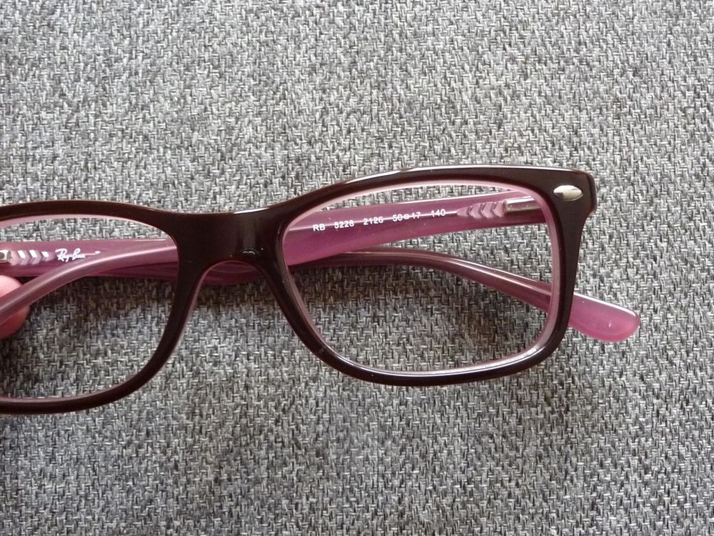 Monture/ Lunette de Vue Rectangle Marron et Rose- Ray Ban Bijoux et montres