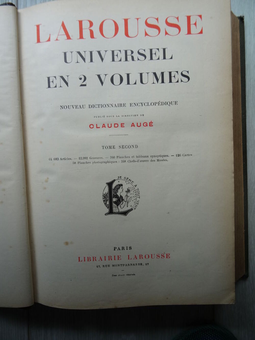 Larousse Encyclop&eacute;dique Universel en 2 volumes 