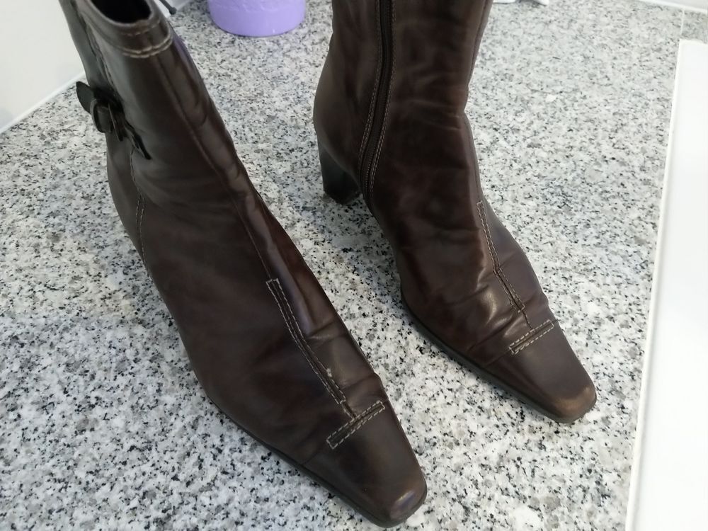 Bottines en cuir marron femme Chaussures