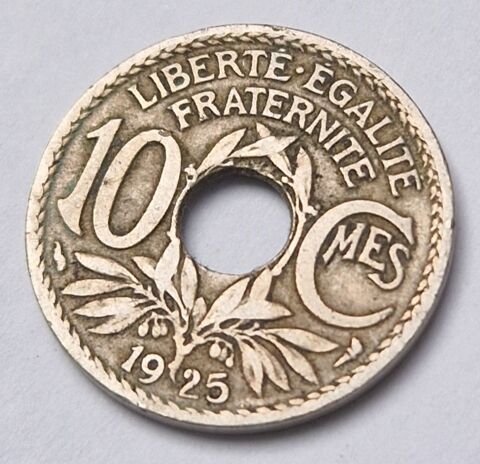 Pice de monnaie 10 centimes Lindauer 1925 France 1 Cormery (37)