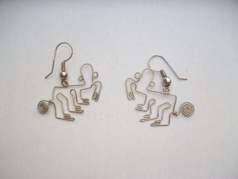 Boucles d'oreilles pendant Nazca singe artisanat Bijoux et montres