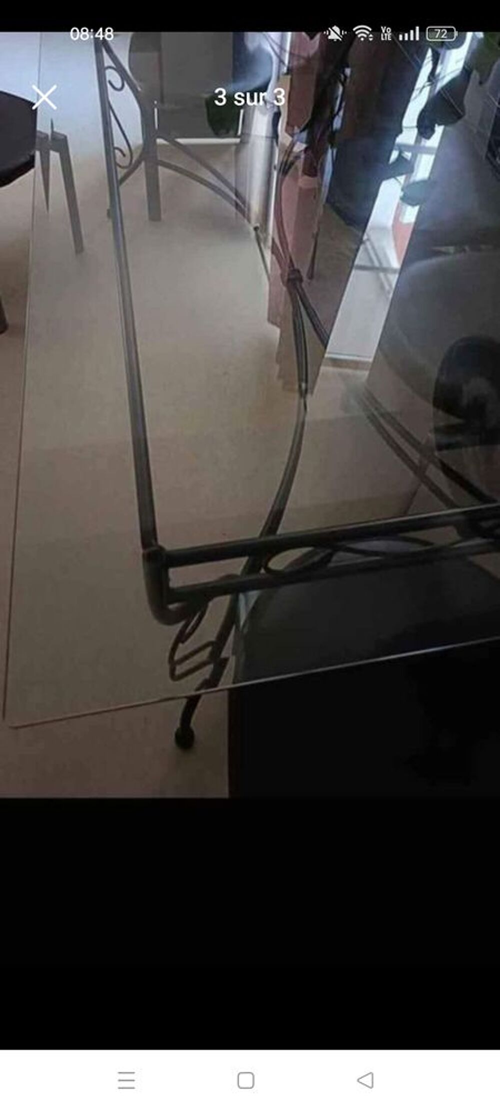 Table plateau en verre Meubles