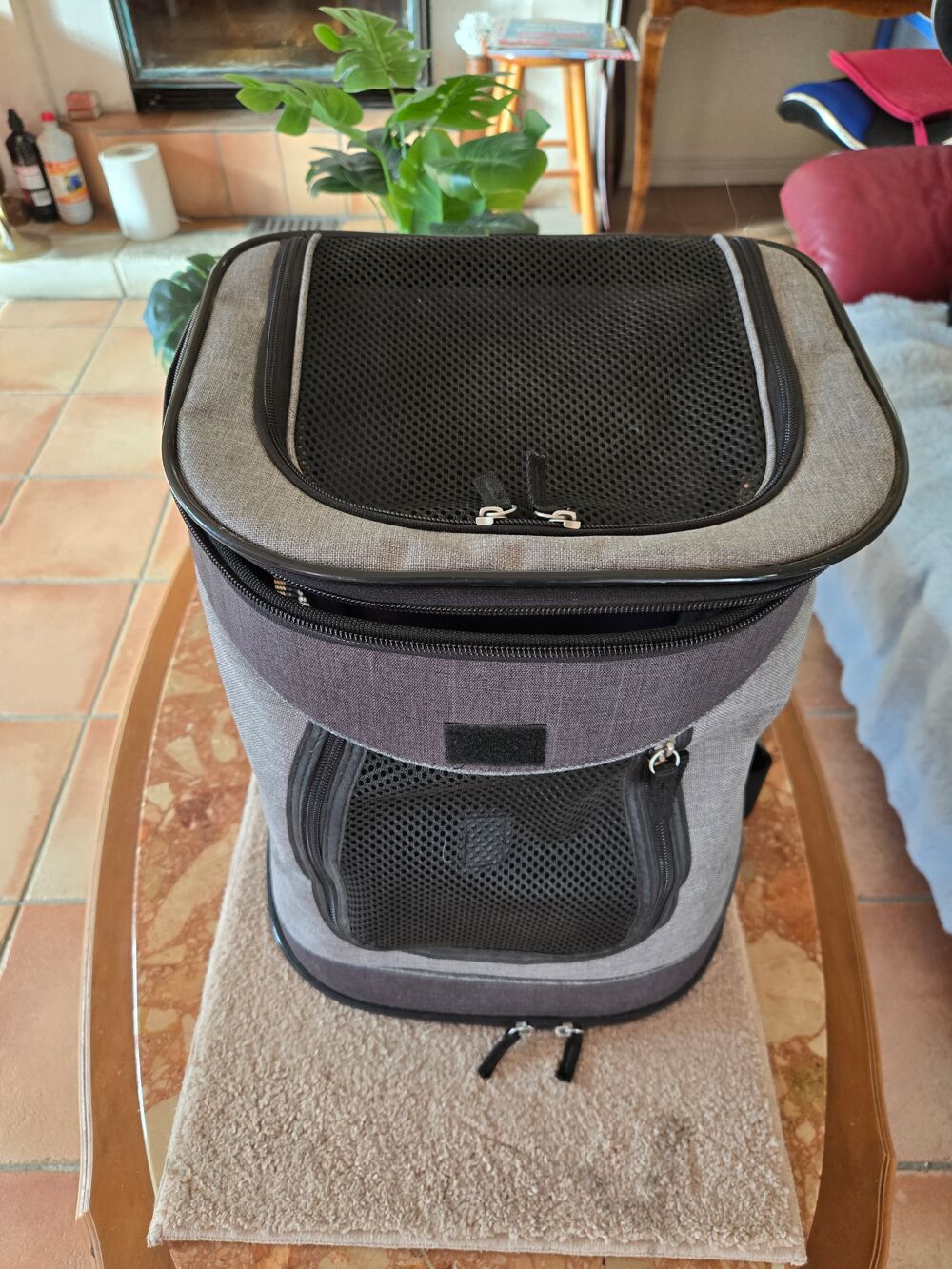 Cage de Transport pour Animaux Pliable Grise Sports