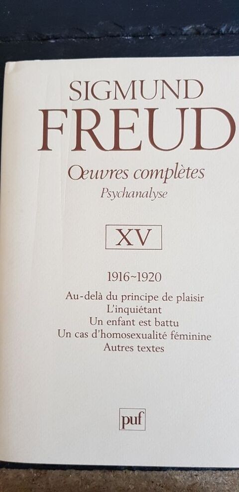 livre de Sigmund Freud tome XV dition puf 19 Montlimar (26)