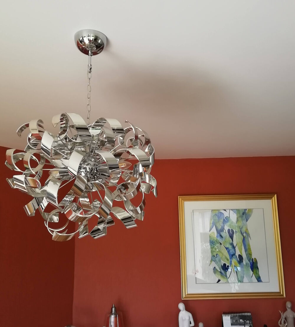 Lampe suspension acier chrome diam&egrave;tre 50 cm
Décoration