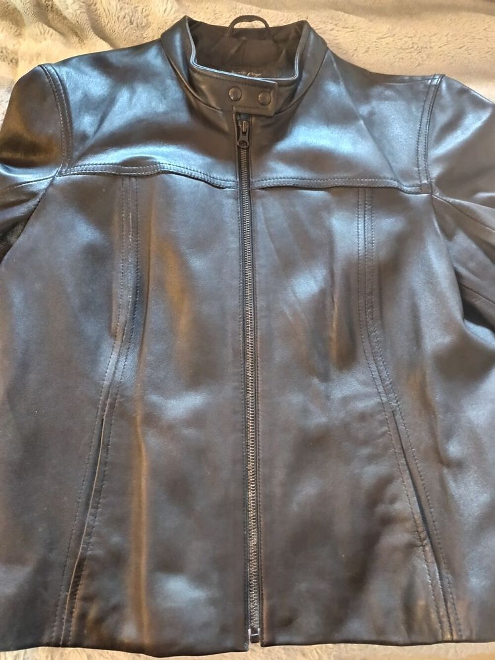 Veste courte de printemps cuir d'agneau Jamie Page Vêtements