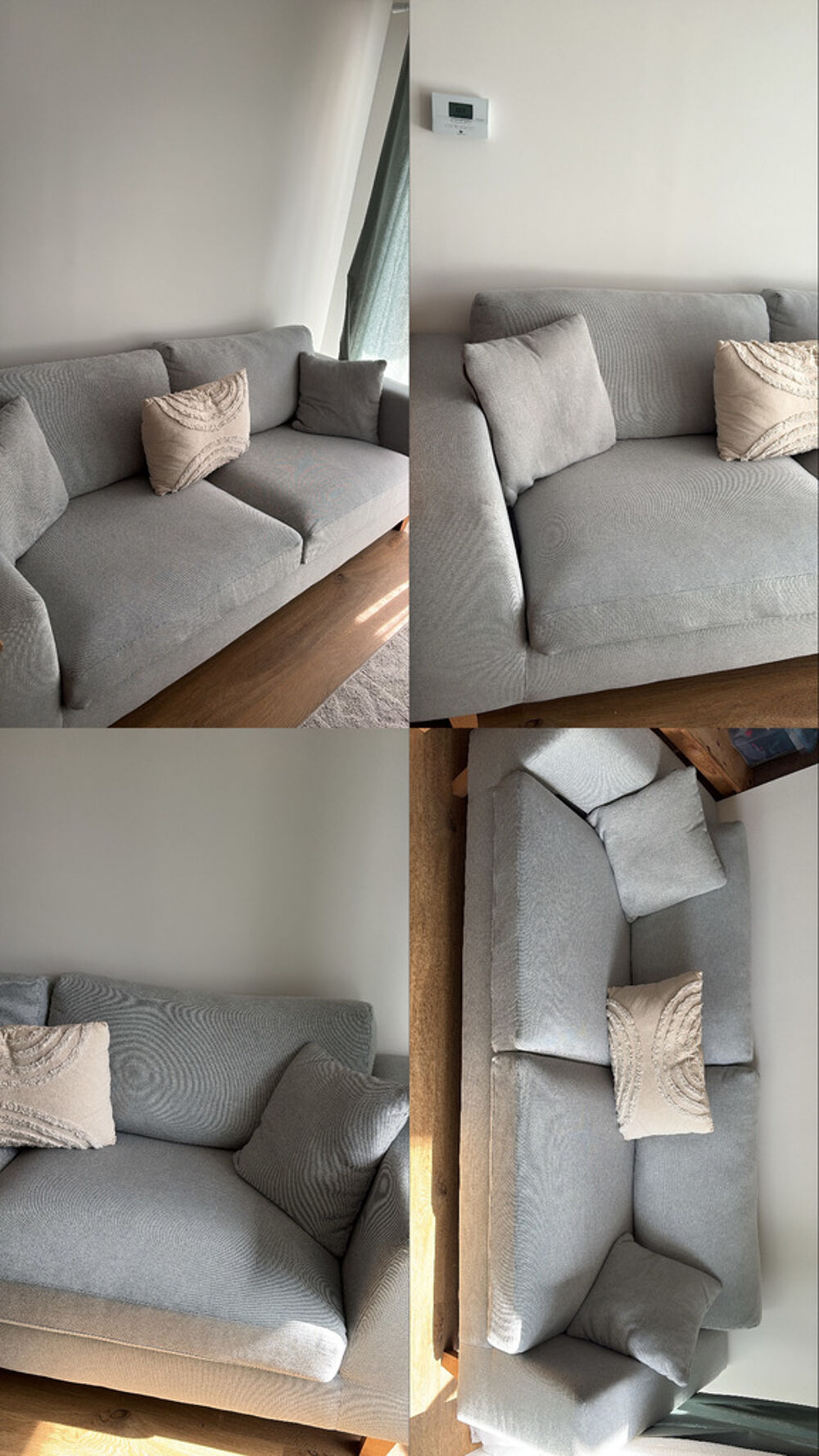 Canap&eacute; droit tissu gris Meubles