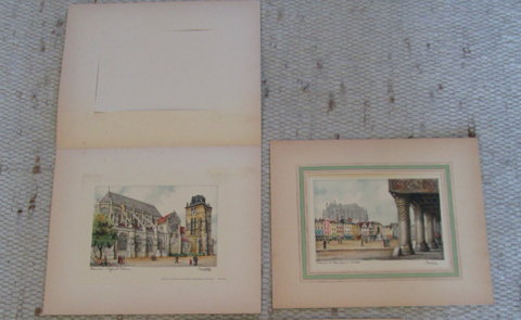 Lot de 2 dessins publicitaires monuments Beauvais 5 Herblay (95)