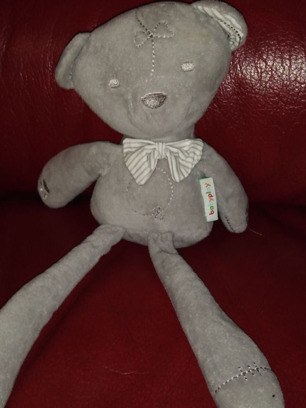 peluche ourson gris babyplay Pu�riculture