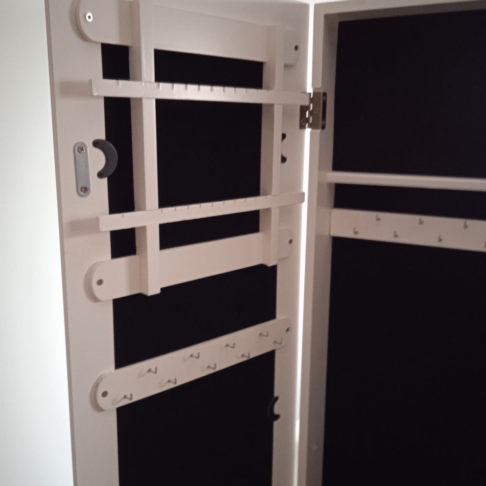 psych&eacute;e blanc bois rangement bijoux hauteur 140 Meubles