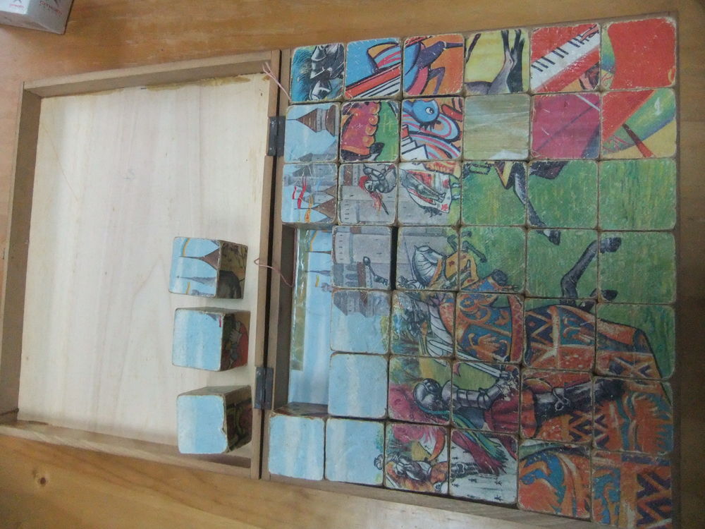 puzzle cube en bois ancien Jeux / jouets