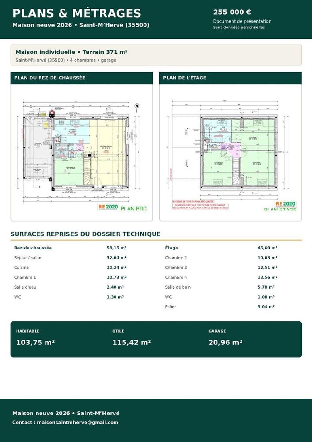 Vente Maison Vitré Maison récente 2026 !!  4 chambres !! Dpe A !! Saint-m'hervé