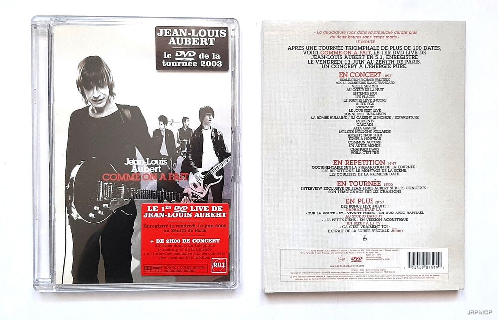 Jean-Louis Aubert ? DVD Live Concert Z&eacute;nith Paris DVD et blu-ray